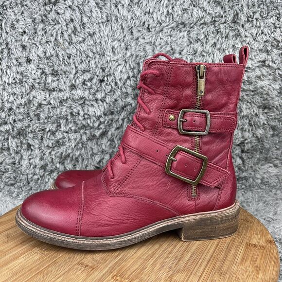 Lucky Brand Leather Ankle Booties Nolan Moto Boots Women's 8 M EU 38 - Picture 2 of 9